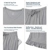 image:imageWiWi Womens Pajamas Set Bamboo Viscose Super Soft Short Sleeve Top Ruffle Shorts Sleepwear Cooling Pj Sets SXXLAheather Grey