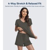 image:imageWiWi Womens Pajamas Set Bamboo Viscose Super Soft Short Sleeve Top Ruffle Shorts Sleepwear Cooling Pj Sets SXXLAiron Grey