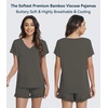 image:imageWiWi Womens Pajamas Set Bamboo Viscose Super Soft Short Sleeve Top Ruffle Shorts Sleepwear Cooling Pj Sets SXXLAiron Grey
