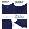 image:imageWiWi Womens Pajamas Set Bamboo Viscose Super Soft Short Sleeve Top Ruffle Shorts Sleepwear Cooling Pj Sets SXXLAnavy