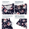 image:imageWiWi Womens Pajamas Set Bamboo Viscose Super Soft Short Sleeve Top Ruffle Shorts Sleepwear Cooling Pj Sets SXXLAnavyPeony