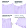 image:imageWiWi Womens Pajamas Set Bamboo Viscose Super Soft Short Sleeve Top Ruffle Shorts Sleepwear Cooling Pj Sets SXXLApastel Purple