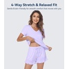 image:imageWiWi Womens Pajamas Set Bamboo Viscose Super Soft Short Sleeve Top Ruffle Shorts Sleepwear Cooling Pj Sets SXXLApastel Purple