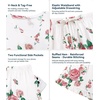 image:imageWiWi Womens Pajamas Set Bamboo Viscose Super Soft Short Sleeve Top Ruffle Shorts Sleepwear Cooling Pj Sets SXXLApink Rose on White