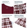 image:imageWiWi Womens Pajamas Set Bamboo Viscose Super Soft Short Sleeve Top Ruffle Shorts Sleepwear Cooling Pj Sets SXXLAredwhite Plaid