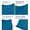 image:imageWiWi Womens Pajamas Set Bamboo Viscose Super Soft Short Sleeve Top Ruffle Shorts Sleepwear Cooling Pj Sets SXXLAteal Blue