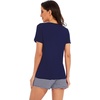 image:imageWiWi Womens Pajamas Set Bamboo Viscose Super Soft Short Sleeve Top Ruffle Shorts Sleepwear Cooling Pj Sets SXXLCnavy Stripe