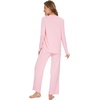 image:imageWiWi Womens Pajamas Set Sleepwear Loungewear Long Sleeve Pajama Sets Soft Pjs Viscose from Bamboo 2 Piece PJ SXXLApink