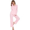 image:imageWiWi Womens Pajamas Set Sleepwear Loungewear Long Sleeve Pajama Sets Soft Pjs Viscose from Bamboo 2 Piece PJ SXXLApink