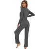 image:imageWiWi Womens Pajamas Set Sleepwear Loungewear Long Sleeve Pajama Sets Soft Pjs Viscose from Bamboo 2 Piece PJ SXXLBdark Heather Grey