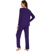 image:imageWiWi Womens Pajamas Set Sleepwear Loungewear Long Sleeve Pajama Sets Soft Pjs Viscose from Bamboo 2 Piece PJ SXXLBdark Purple