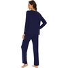 image:imageWiWi Womens Pajamas Set Sleepwear Loungewear Long Sleeve Pajama Sets Soft Pjs Viscose from Bamboo 2 Piece PJ SXXLBnavy