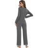 image:imageWiWi Womens Pajamas Set Sleepwear Loungewear Long Sleeve Pajama Sets Soft Pjs Viscose from Bamboo 2 Piece PJ SXXLCdark Heather Grey