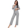 image:imageWiWi Womens Pajamas Set Sleepwear Loungewear Long Sleeve Pajama Sets Soft Pjs Viscose from Bamboo 2 Piece PJ SXXLDheather Grey