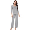 image:imageWiWi Womens Pajamas Set Sleepwear Loungewear Long Sleeve Pajama Sets Soft Pjs Viscose from Bamboo 2 Piece PJ SXXLDheather Grey