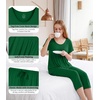 image:imageWiWi Womens Pajamas Sets Bamboo Viscose Short Sleeve Top with Capri Pants Super Soft Lounge Cooling Sleepwear Pjs SXXLAdark Green