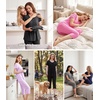 image:imageWiWi Womens Pajamas Sets Bamboo Viscose Short Sleeve Top with Capri Pants Super Soft Lounge Cooling Sleepwear Pjs SXXLAheather Grey