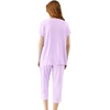 image:imageWiWi Womens Pajamas Sets Bamboo Viscose Short Sleeve Top with Capri Pants Super Soft Lounge Cooling Sleepwear Pjs SXXLAlight Purple