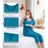 image:imageWiWi Womens Pajamas Sets Bamboo Viscose Short Sleeve Top with Capri Pants Super Soft Lounge Cooling Sleepwear Pjs SXXLAteal Blue