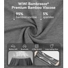image:imageWiWi Womens Pajamas Sets Bamboo Viscose Short Sleeve Top with Capri Pants Super Soft Lounge Cooling Sleepwear Pjs SXXLBdark Heather Grey