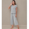 image:imageWiWi Womens Pajamas Sets Bamboo Viscose Short Sleeve Top with Capri Pants Super Soft Lounge Cooling Sleepwear Pjs SXXLBheather Grey