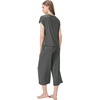 image:imageWiWi Womens Pajamas Sets Bamboo Viscose Short Sleeve Top with Capri Pants Super Soft Lounge Cooling Sleepwear Pjs SXXLBiron Grey
