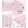 image:imageWiWi Womens Pajamas Sets Bamboo Viscose Short Sleeve Top with Capri Pants Super Soft Lounge Cooling Sleepwear Pjs SXXLBpink