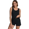 image:imageWiWi Womens Sleeveless Pajama Set Summer Sleepwear Soft Pjs Sets Tank Top Shorts Loungewear Viscose from Bamboo SXXLBlack