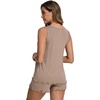 image:imageWiWi Womens Sleeveless Pajama Set Summer Sleepwear Soft Pjs Sets Tank Top Shorts Loungewear Viscose from Bamboo SXXLCamel