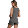 image:imageWiWi Womens Sleeveless Pajama Set Summer Sleepwear Soft Pjs Sets Tank Top Shorts Loungewear Viscose from Bamboo SXXLDark Heather Grey
