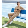 image:imageWiWi Womens Tracksuit Set Viscose from Bamboo Loungewear 2 Piece Outfit Long Pants Jogger Sets SXXLAbrown Leopard