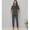 image:imageWiWi Womens Tracksuit Set Viscose from Bamboo Loungewear 2 Piece Outfit Long Pants Jogger Sets SXXLAcharcoal