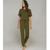image:imageWiWi Womens Tracksuit Set Viscose from Bamboo Loungewear 2 Piece Outfit Long Pants Jogger Sets SXXLAdark Army Green