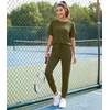 image:imageWiWi Womens Tracksuit Set Viscose from Bamboo Loungewear 2 Piece Outfit Long Pants Jogger Sets SXXLAdark Army Green