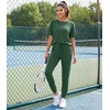 image:imageWiWi Womens Tracksuit Set Viscose from Bamboo Loungewear 2 Piece Outfit Long Pants Jogger Sets SXXLAdeep Green