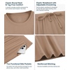 image:imageWiWi Womens Tracksuit Set Viscose from Bamboo Loungewear 2 Piece Outfit Long Pants Jogger Sets SXXLAkhaki