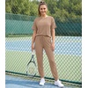 image:imageWiWi Womens Tracksuit Set Viscose from Bamboo Loungewear 2 Piece Outfit Long Pants Jogger Sets SXXLAkhaki