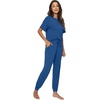 image:imageWiWi Womens Tracksuit Set Viscose from Bamboo Loungewear 2 Piece Outfit Long Pants Jogger Sets SXXLAprussian Blue