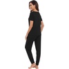 image:imageWiWi Womens Tracksuit Set Viscose from Bamboo Loungewear 2 Piece Outfit Long Pants Jogger Sets SXXLBblack
