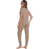 image:imageWiWi Womens Tracksuit Set Viscose from Bamboo Loungewear 2 Piece Outfit Long Pants Jogger Sets SXXLBcamel