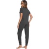 image:imageWiWi Womens Tracksuit Set Viscose from Bamboo Loungewear 2 Piece Outfit Long Pants Jogger Sets SXXLBcharcoal Heather
