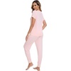 image:imageWiWi Womens Tracksuit Set Viscose from Bamboo Loungewear 2 Piece Outfit Long Pants Jogger Sets SXXLBcream Pink