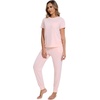 image:imageWiWi Womens Tracksuit Set Viscose from Bamboo Loungewear 2 Piece Outfit Long Pants Jogger Sets SXXLBcream Pink