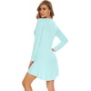 image:imageWiWi Womens Viscose from Bamboo Nightgown Long Sleeve Nightshirt Soft Sleep Dress Loose Comfy Pajama Sleepwear SXXLAaqua