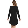 image:imageWiWi Womens Viscose from Bamboo Nightgown Long Sleeve Nightshirt Soft Sleep Dress Loose Comfy Pajama Sleepwear SXXLAblack