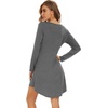 image:imageWiWi Womens Viscose from Bamboo Nightgown Long Sleeve Nightshirt Soft Sleep Dress Loose Comfy Pajama Sleepwear SXXLAdark Heather Grey