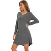 image:imageWiWi Womens Viscose from Bamboo Nightgown Long Sleeve Nightshirt Soft Sleep Dress Loose Comfy Pajama Sleepwear SXXLAdark Heather Grey