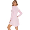 image:imageWiWi Womens Viscose from Bamboo Nightgown Long Sleeve Nightshirt Soft Sleep Dress Loose Comfy Pajama Sleepwear SXXLApink