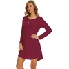 image:imageWiWi Womens Viscose from Bamboo Nightgown Long Sleeve Nightshirt Soft Sleep Dress Loose Comfy Pajama Sleepwear SXXLAwine