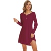 image:imageWiWi Womens Viscose from Bamboo Nightgown Long Sleeve Nightshirt Soft Sleep Dress Loose Comfy Pajama Sleepwear SXXLAwine